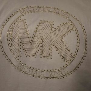 Michael Kors Gold Embellished Logo Top